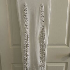 Fashion Nova White Lace-Up Pencil Skirt